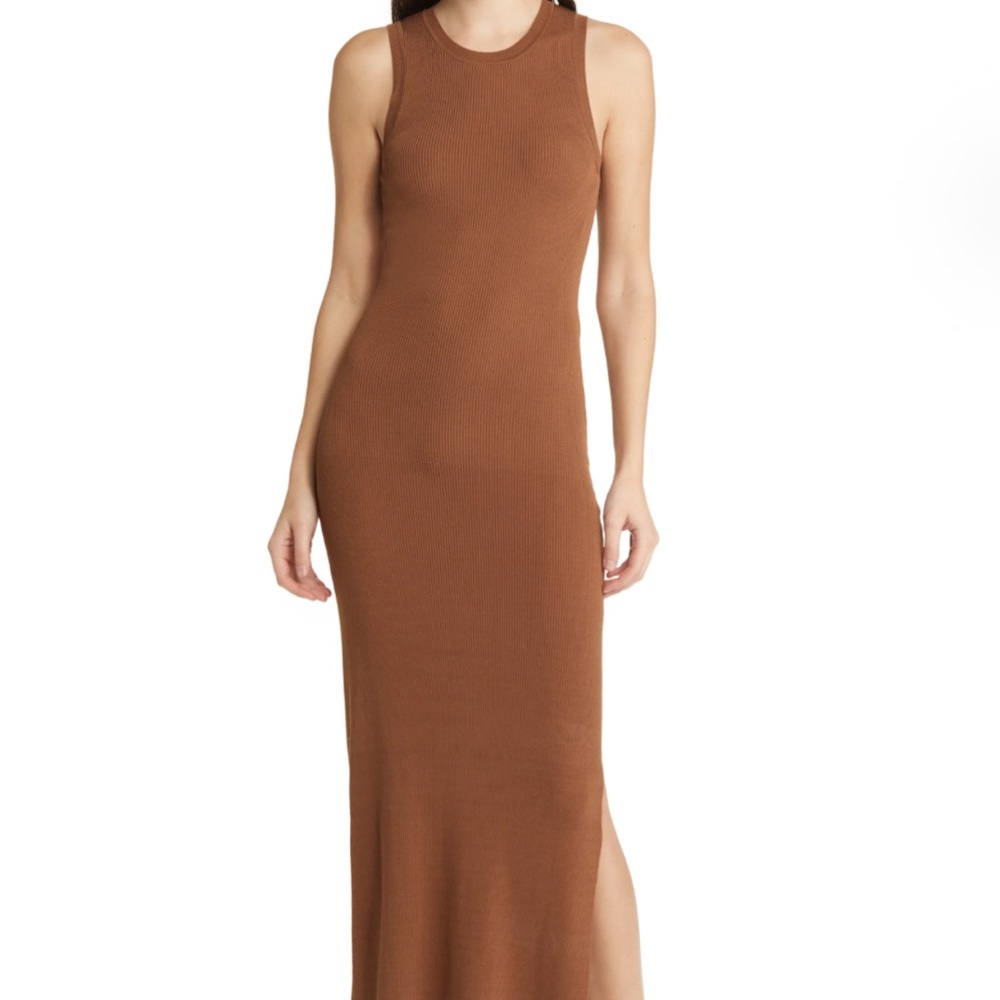 Rails Syd Rib Midi Sweater Dress Toffee Small - Picture 9 of 10